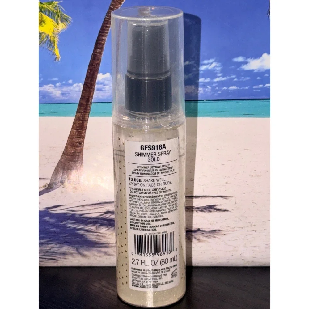 LA Girl Shimmer Spray Gold Face and Body Finishing Spray 2.7oz